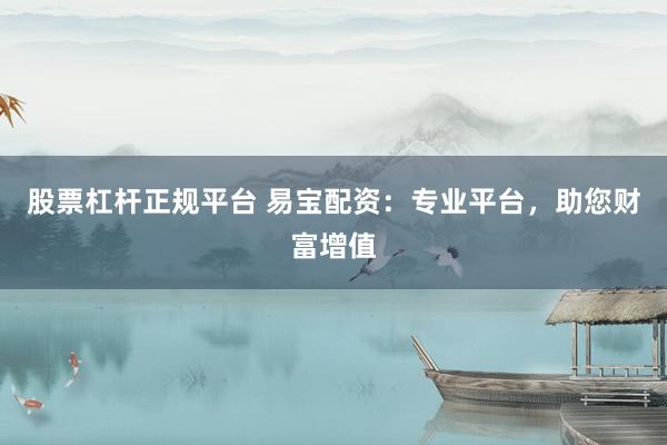 股票杠杆正规平台 易宝配资：专业平台，助您财富增值