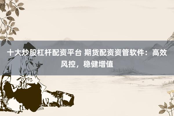 十大炒股杠杆配资平台 期货配资资管软件：高效风控，稳健增值
