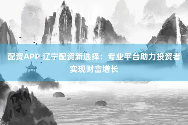 配资APP 辽宁配资新选择：专业平台助力投资者实现财富增长