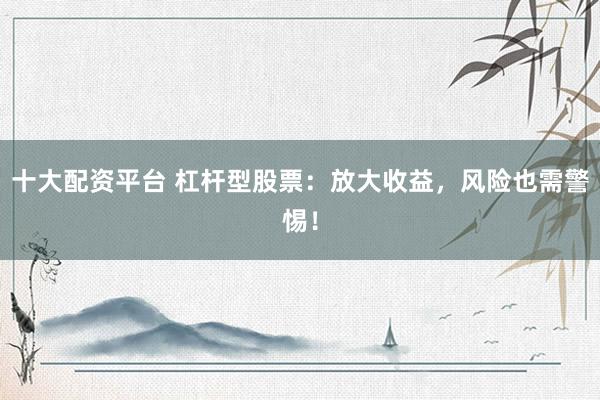 十大配资平台 杠杆型股票：放大收益，风险也需警惕！