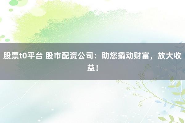 股票t0平台 股市配资公司：助您撬动财富，放大收益！