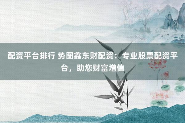 配资平台排行 势图鑫东财配资：专业股票配资平台，助您财富增值