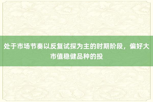 处于市场节奏以反复试探为主的时期阶段，偏好大市值稳健品种的投